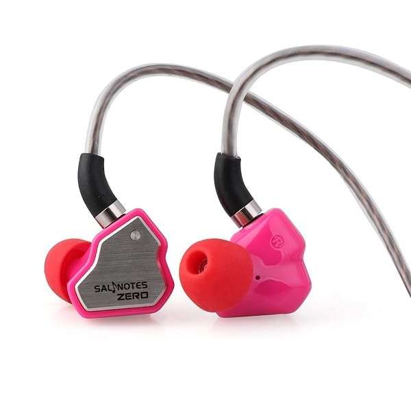 7Hz Salnotes Zero IEM: HiFi 10mm Dynamic Driver Earphones with Metal Faceplate & Detachable Cable - Rose Color