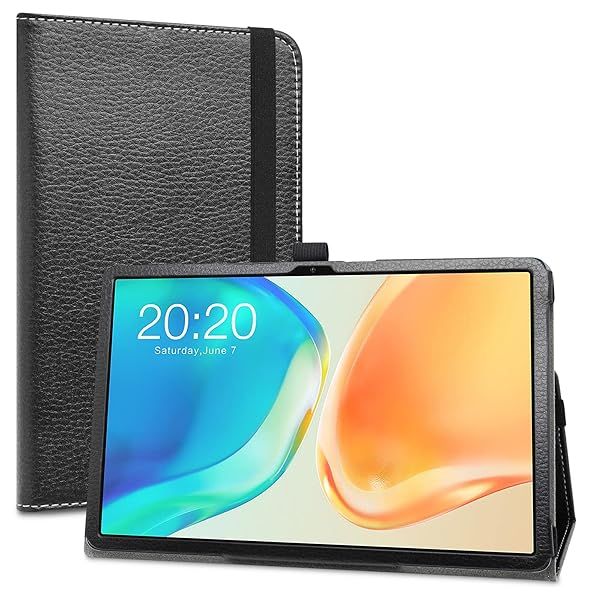 LiuShan PU Leather Slim Folding Stand Cover for 10.1 Inch TECLAST M40 Plus P40HD P20S P30S Android Tablet Black