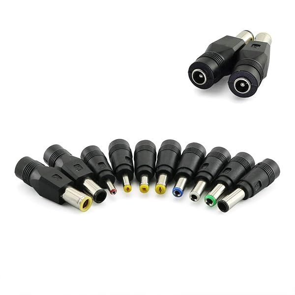 Longdex 10pcs Universal Laptop DC Power Adapter Kits - 5.5mm x 2.1mm Connector Tips for Notebooks