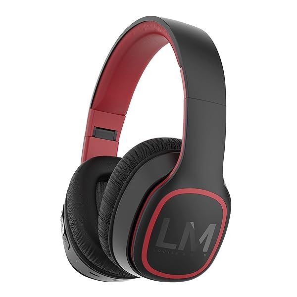 Louise Mann Wireless Over Ear Bluetooth Headphones Lightweight Foldable with Memory Foam Earmuffs Built-in Mic and Carry Case for Travel Office PC