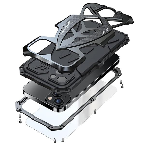 Lunivop iPhone 15 Pro Max Case Heavy Duty Rugged Military Grade Protection Durable Black Bumper Cover for Men 2023