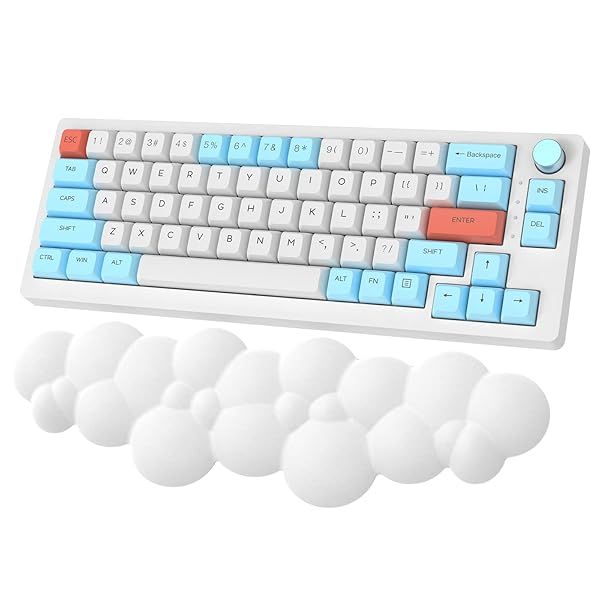 MANBASNAKE Ergonomic Keyboard Wrist Rest - Memory Foam Pad for TKL, PC Gaming & Office Use - Comfortable Pain Relief (White)
