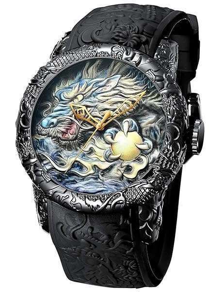 MASTOP Men's Luxury Big Dial Dragon Quartz Watch - Exquisite 3D Sculpture Design