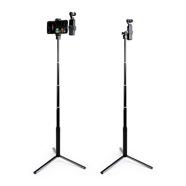 MAXCAM Selfie Stick Tripod for DJI Pocket 2/1 - Aluminum Extension Rod & Phone Holder Accessory