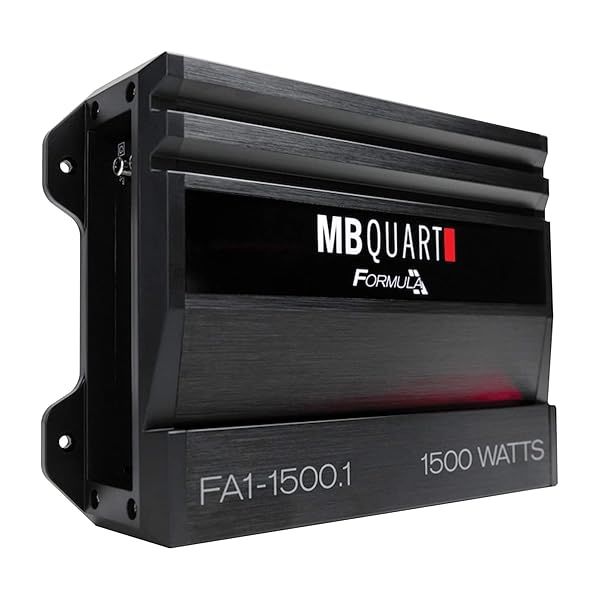 MB Quart FA1-1500.1 Mono Channel Car Audio Amplifier 1500 Watt Class SQ Amp with Variable Crossover and Bass Remote Included