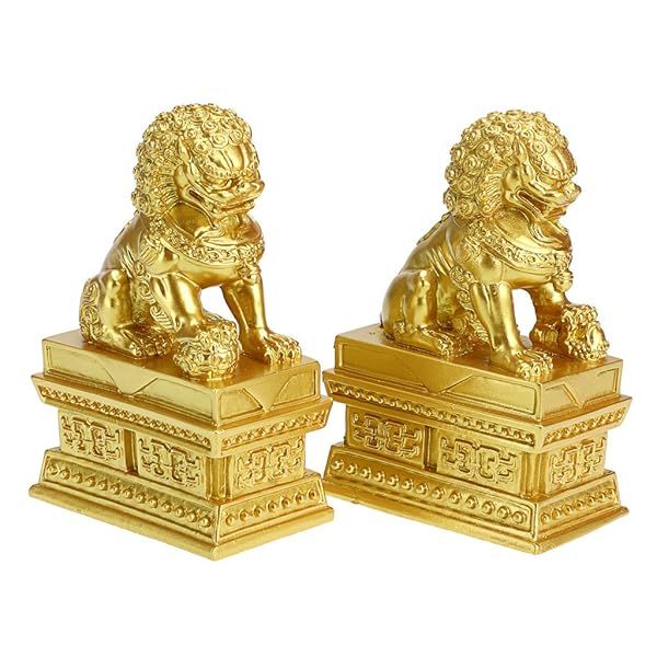 MDLUU Guardian Lion Statues: Feng Shui Fu Dogs for Office, Home & Store - Perfect Gift for Cash Register & Housewarming