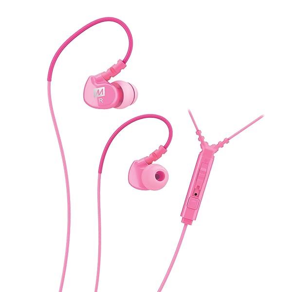 Buy MEE audio Sport-Fi M6P Pink In-Ear Headphones with Microphone & Volume Control - Perfect for Sports!