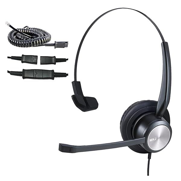 MKJ Cisco Corded Headset RJ9 with Noise Cancelling Mic for CP-7821, 7945G, 8861 & More - Perfect for Clear Calls!