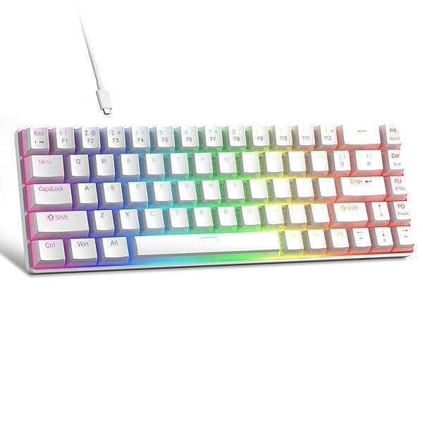 Buy MageGee 60% Mechanical Gaming Keyboard - Red Switch, RGB Backlit, PBT Pudding Keycaps for Windows PC & Laptop - Compact & Stylish