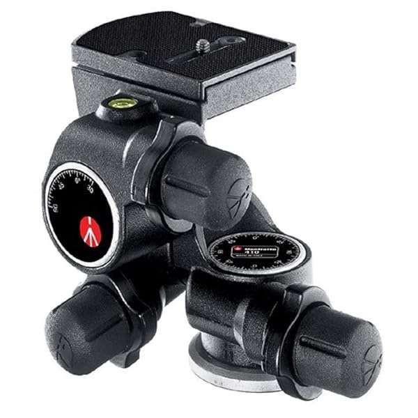 Manfrotto 410 Junior Geared Head with Quick Release - Supports 11.1 lbs for Perfect Photography Stability