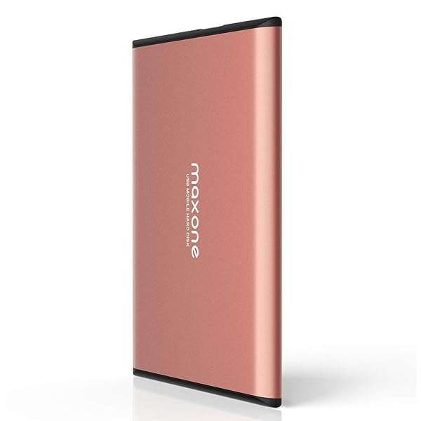 Maxone 250GB Ultra Slim Portable HDD - USB 3.0 External Hard Drive for PC, Mac, PS4, Xbox One - Stylish Rose Pink
