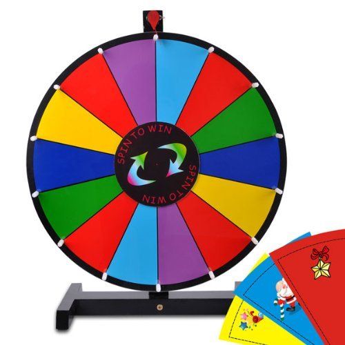 MegaBrand 24" Tabletop Spinning Prize Wheel 14 Slots with Color Dry Erase
