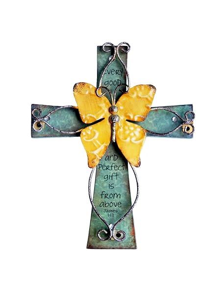Beautiful MelinSam Wooden Wall Cross with Butterfly & Prayer - Perfect Christian Home Decor & Gift