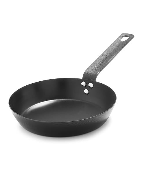 "Buy Merten & Storck 8" Pre-Seasoned Carbon Steel Induction Frying Pan - Oven Safe & Durable Black Skillet"