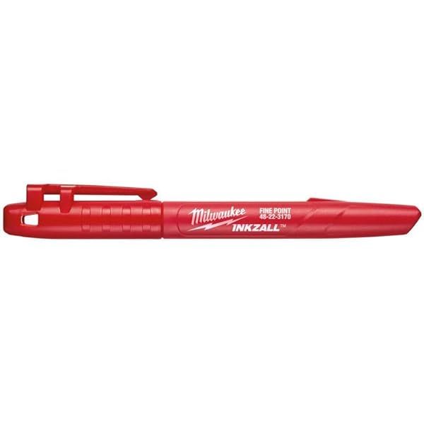 Milwaukee 48-22-3170 INKZALL Red Fine Point Markers - Durable, Vibrant Red Ink for Precision Marking