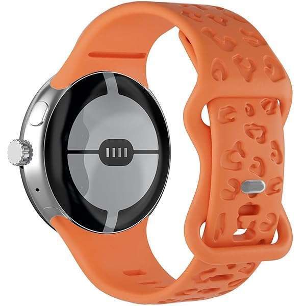 Premium Mingmc Leopard Engraved Band for Google Pixel Watch 1 & 2 - Soft Silicone Cheetah Strap for Men & Women - Perfect Christmas Gift!