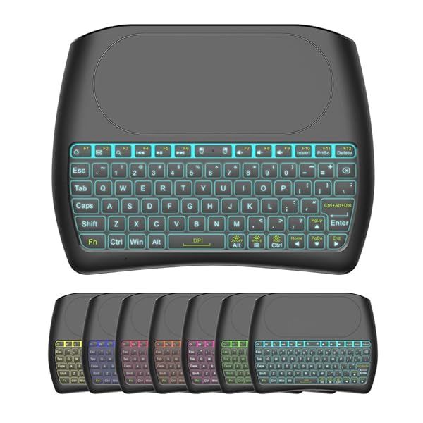Mini Wireless Keyboard D8 with Touchpad & Backlit - Perfect for PC, Raspberry Pi, Android TV, KODI & Windows 7/8/10