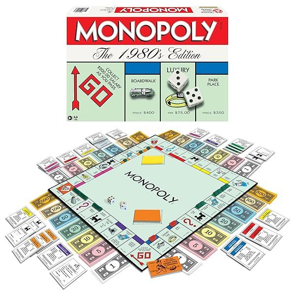 Monopoly 1980's Edition: Classic Family Board Game with Original Artwork & Tokens for 2-8 Players, Ages 8+