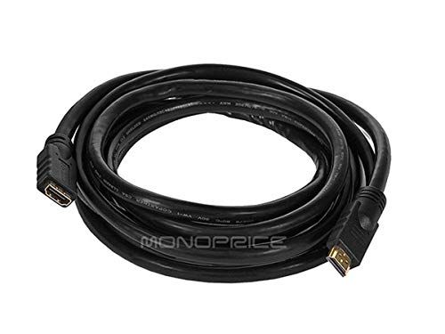 Monoprice Premium High Speed HDMI Cable CL2 Male to Female Extension 24AWG 10 Feet Black Commercial Series