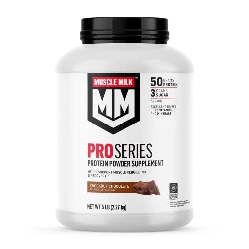 Muscle Milk Pro Series Protein Powder - Knockout Chocolate, 50g Protein, 3g Sugar, 28 Servings, NSF Certified for Sport