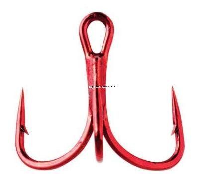 Mustad KVD Elite Triple Grip Treble Hooks - 2X Short, 1X Strong, Red Size 6 for Ultimate Fishing Performance