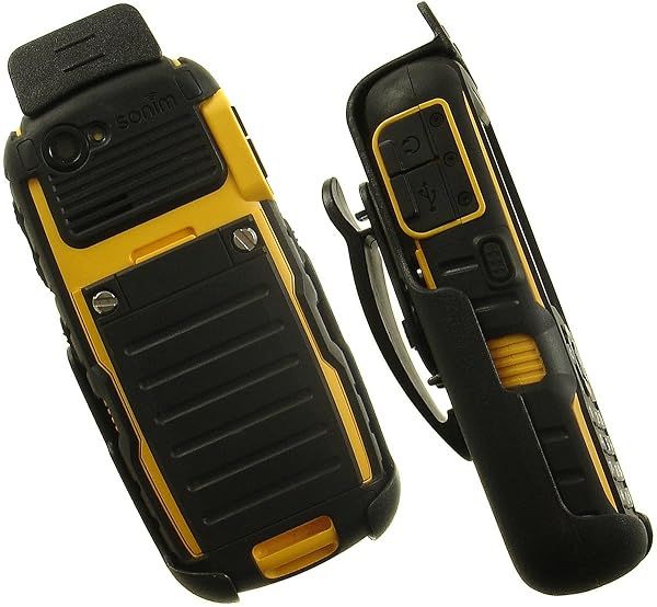 NAKEDCELLPHONE Black Spring Clip Holster for SONIM XP Strike & Bolt Series - Durable Rotating Case