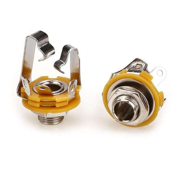 "Buy NANYI 1/4" TRS Stereo Panel Mount Jacks - 2 Pack Female Mono 6.35mm Phone Plug for Cables & Snakes"