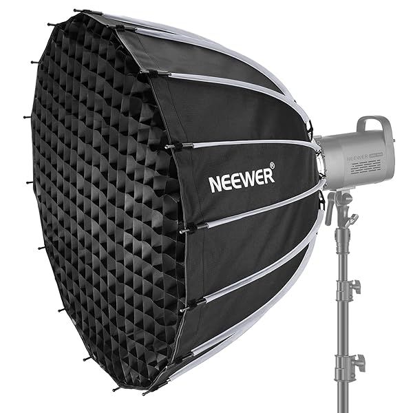 "NEEWER 33" Parabolic Softbox: Quick Setup, Diffusers & Honeycomb Grid for Aputure, Godox & Bowens Mount Lights"