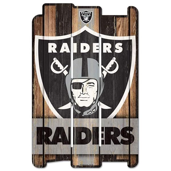 Shop NFL Oakland Raiders Black Wood Fence Sign - Perfect for Fans & Decor!