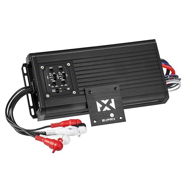 NVX MVPA4 600W 4-Channel Marine Amplifier | IPX67 Waterproof Class D for Powersports & Motorcycles