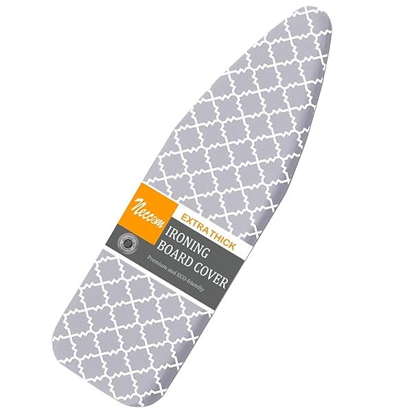 "Neccom Ironing Board Cover & Pad 15"x54" - Heavy Duty, Scorch & Stain Resistant, Extra Thick Cotton for Perfect Ironing"