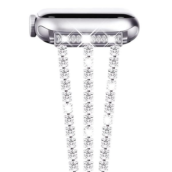 NewWays Sparkling Bling Apple Watch Band 42mm/38mm - Shiny Diamond Bracelet for Women, Compatible with Series 10, 9, 8, 7, SE