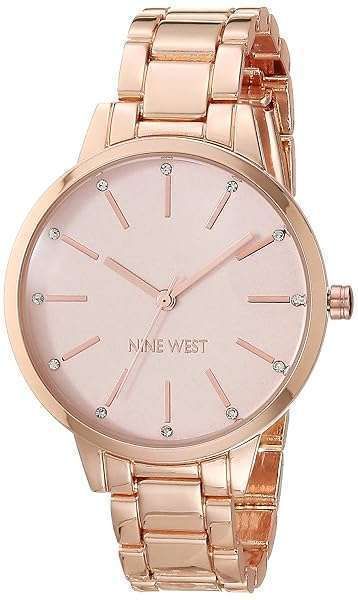 Shop Nine West Women's Rose Gold Quartz Dress Watch NW/2098PKRG - Stylish Metal Strap & Elegant Design