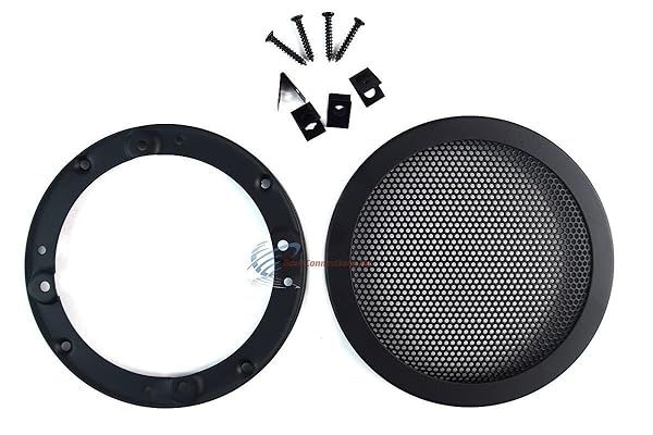 "Nippon America 4.5" Car Speaker Woofer with Steel Mesh Grill & Speed Clips - High-Quality Black Audio Upgrade"
