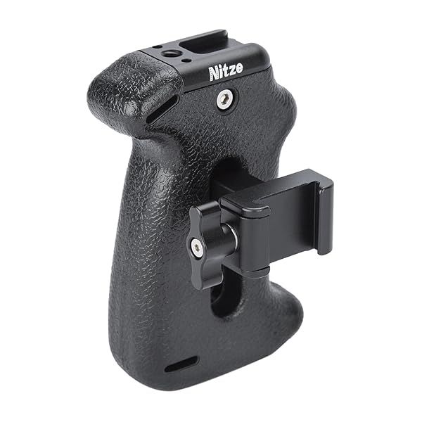 "Nitze NATO Side Handle PA22-H3: Adjustable Camera Handle with Cold Shoe & 1/4" Hole for Enhanced Filmmaking"