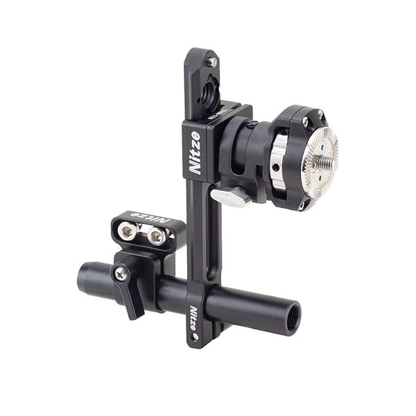 Nitze Universal EVF Mount with Quick Release NATO Clamp & ARRI Rosette - Anti-Off Rail & 15mm Rod Compatibility - EVF-K03