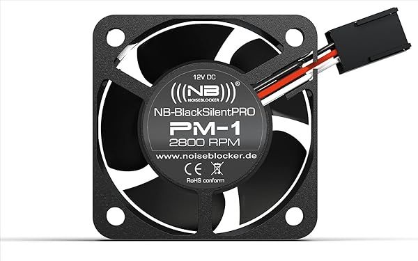 NoiseBlocker PM-1 Black PC Case Fan (40x40x20mm) - Silent Cooling Solution for Your PC