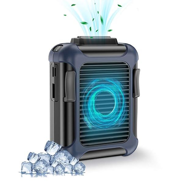 Normia Rita Portable Clip-On Waist Fan & USB Necklace Fan - 7000RPM, 3 Speed Cooling for Travel & Outdoor Work