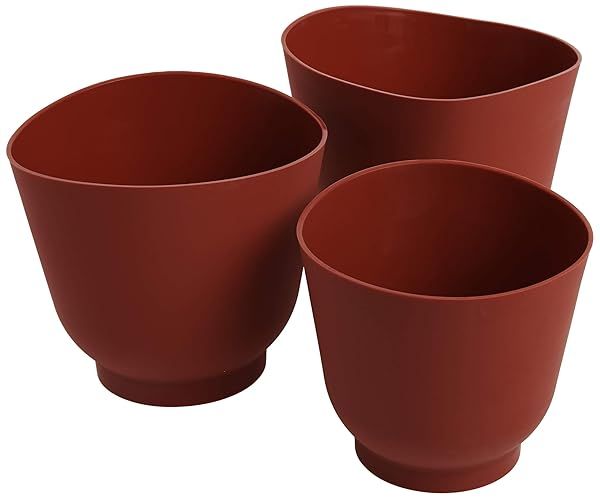 "Norpro 3-Piece Silicone Bowl Set - Red, 6.5" x 6.5" x 6.2", Perfect for Daily Use & Storage"