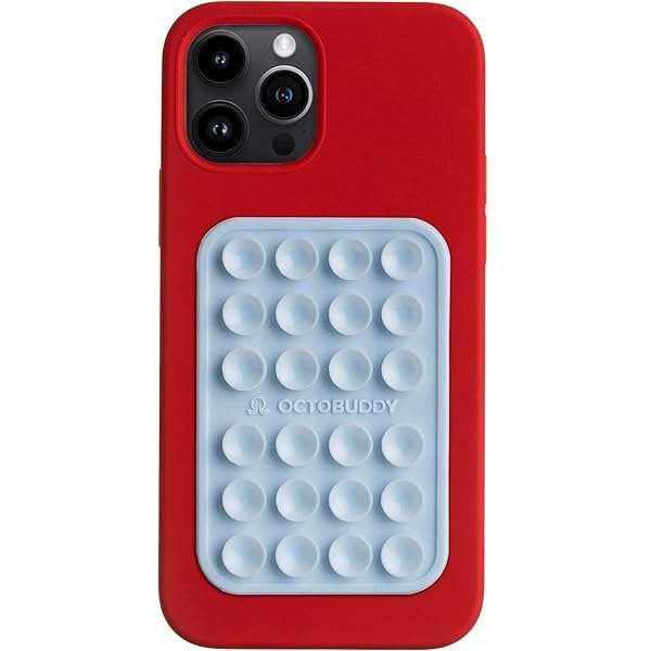OctoBuddy Silicone Suction Phone Case - Hands-Free Mount for iPhone & Android - Strong Grip for Selfies & Videos - Baby Blue