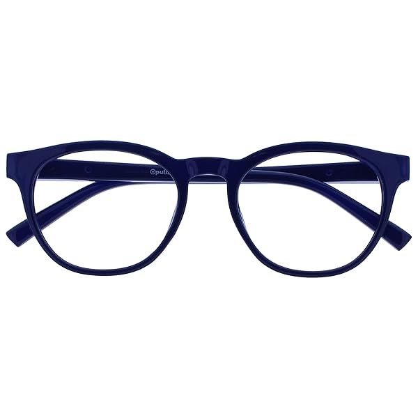 OPULIZE Blu Blue Light Blocking Glasses Round Frame Spring Hinges Improve Sleep for Computer Gaming Men and Women B5-3