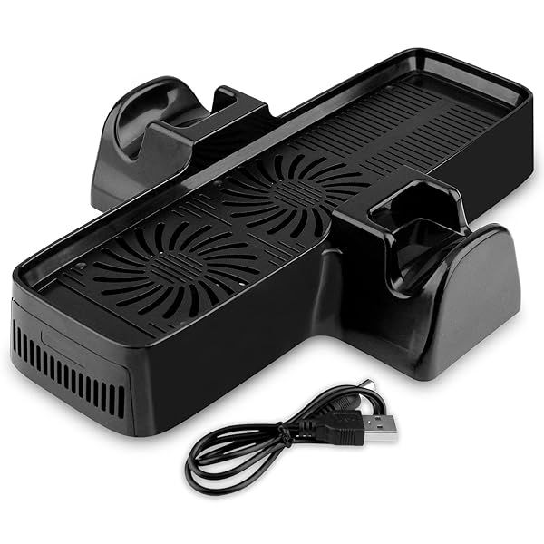 OSTENT 3-in-1 USB Cooling Fan & Controller Stand for Xbox 360 Slim - Enhance Gaming Experience
