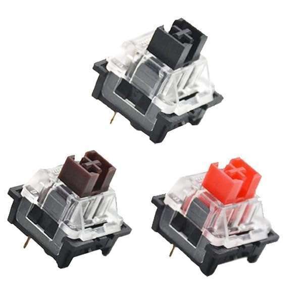 OUTEMU 3 Pin Mechanical Keyboard Switches - Black, Red & Brown (30 PCS) for DIY Gaming Keyboards