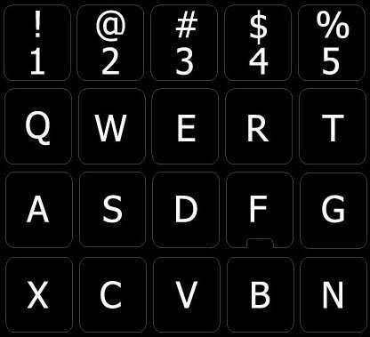 High-Quality Black Background English US Keyboard Stickers - Easy Online Replacement