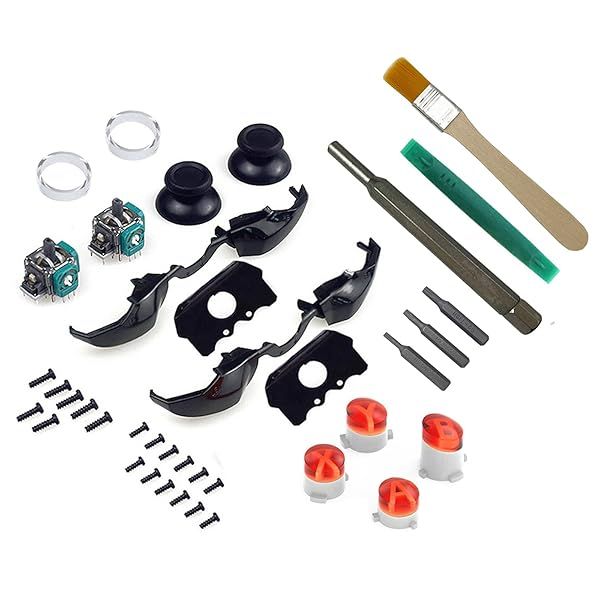 Onyehn 2 Pack Bumpers Replacement Kit for Xbox One Elite Controller with ABXY Buttons Mod Kit and Screwdriver Repair Tools