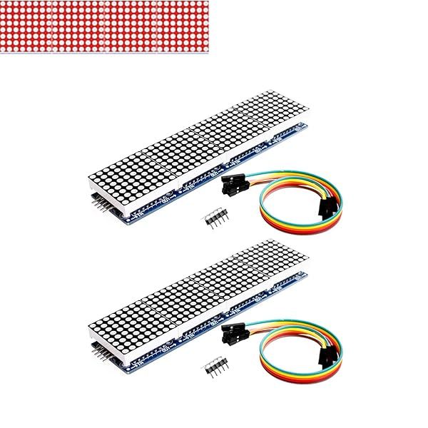 Onyehn 2pcs MAX7219 Dot Matrix Module - Red LED Display for Arduino DIY Christmas Decorations