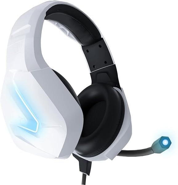 Orzly Hornet RXH-20 Gaming Headset: White Stereo Sound & Noise Cancelling for PS5, Xbox, Switch & PC