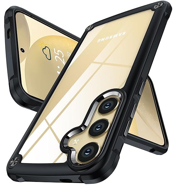 Oterkin Clear Case for Samsung Galaxy S24 with Anti-Yellowing Technology and Military Grade Protection Black