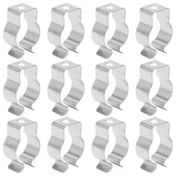 100Pcs Othmro Steel Pipe Clamps - T5 U Clips for LED Bulbs & Fluorescent Tube Mounting Accessories