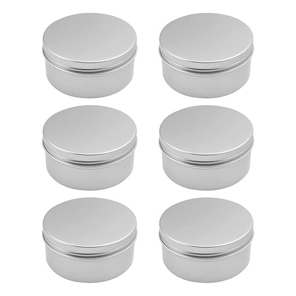 OTHMRO 6pcs 6.8oz Metal Round Tins - Perfect for Salves, Spices, Lip Balm & More | Durable Aluminum Containers with Screw Lid